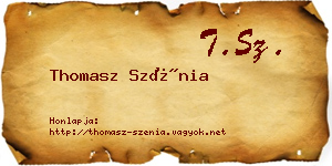 Thomasz Szénia névjegykártya